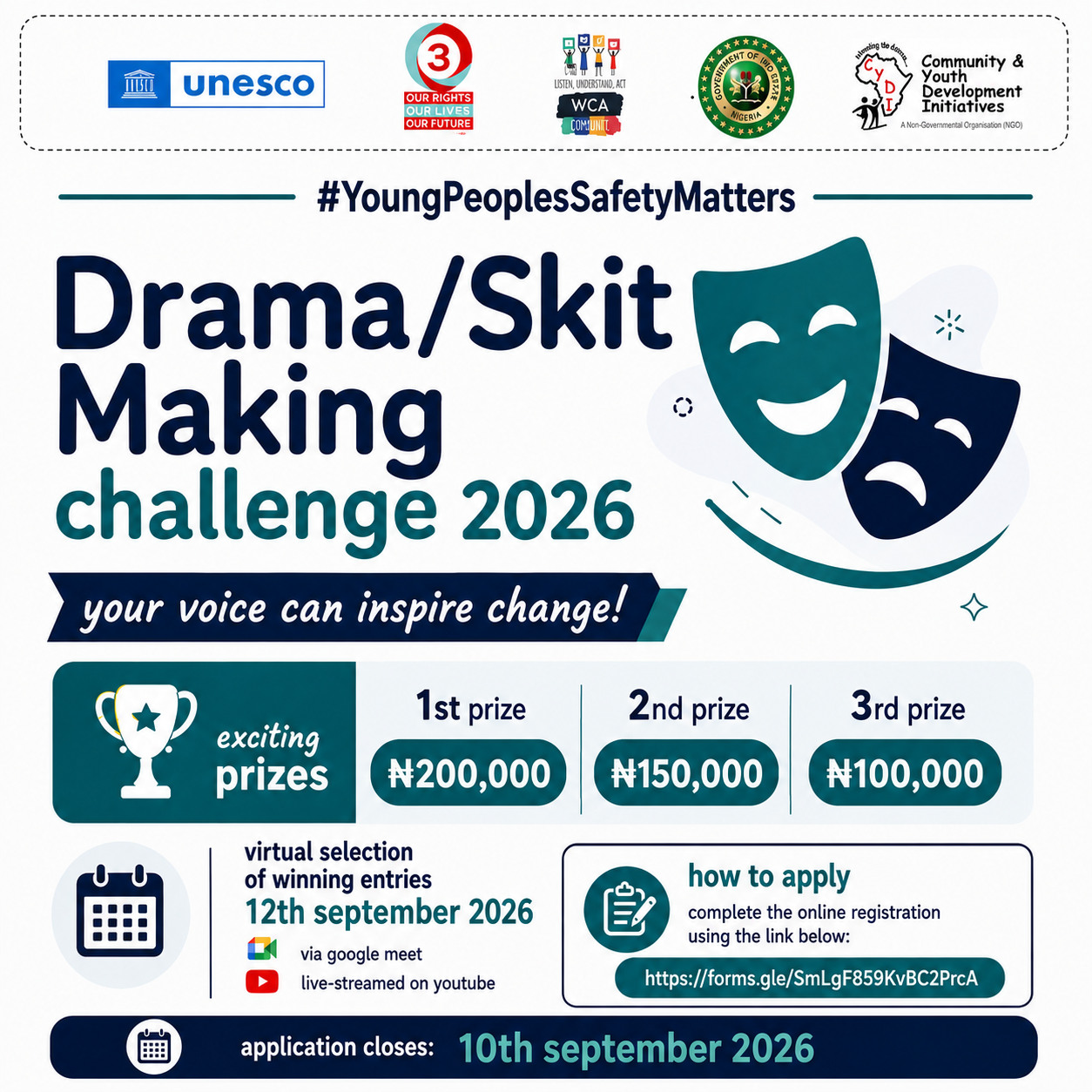 #YoungPeoplesSafetyMatters Drama/Skit-Making Challenge 2026