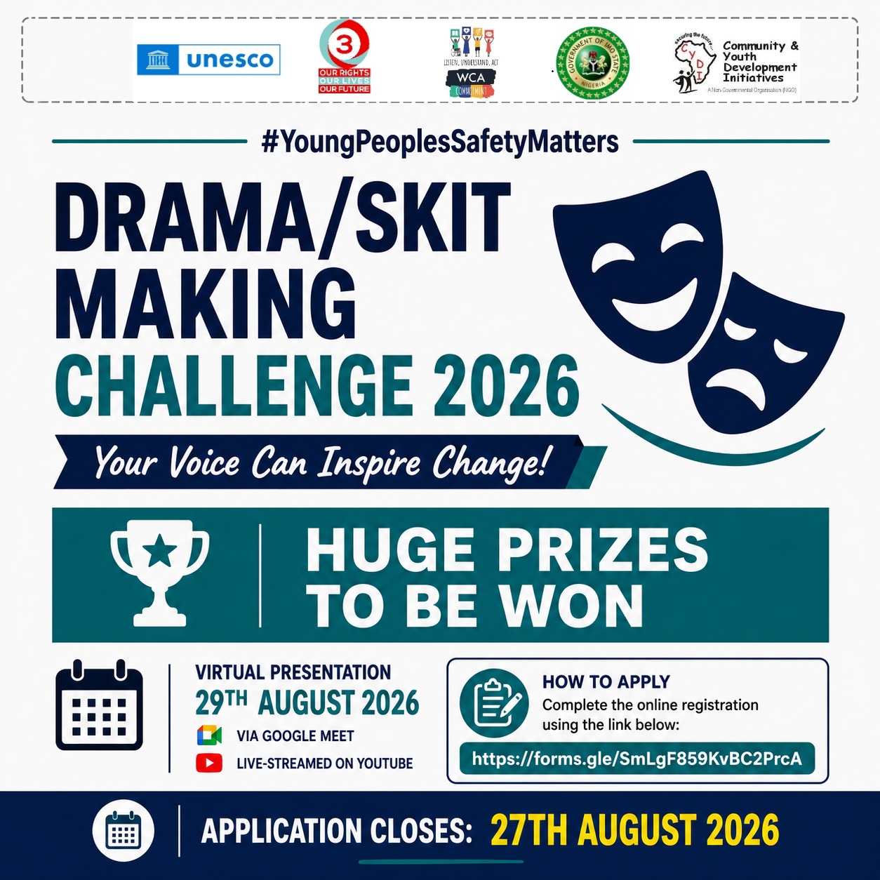 #YoungPeoplesSafetyMatters Drama/Skit-Making Challenge 2026